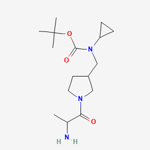 molecular formula C16H29N3O3 B14781627 tert-Butyl ((1-((S)-2-aminopropanoyl)pyrrolidin-3-yl)methyl)(cyclopropyl)carbamate 