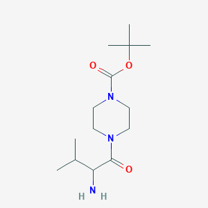 molecular formula C14H27N3O3 B14781722 Tert-butyl 4-(2-amino-3-methylbutanoyl)piperazine-1-carboxylate 