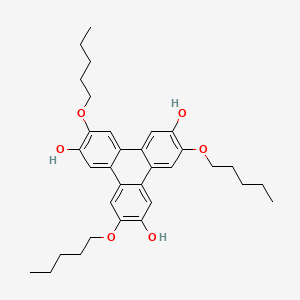 molecular formula C33H42O6 B14781775 2,6,10-Triphenylenetriol, 3,7,11-tris(pentyloxy)- 
