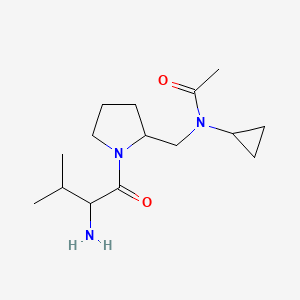 molecular formula C15H27N3O2 B14781802 N-[[1-(2-amino-3-methylbutanoyl)pyrrolidin-2-yl]methyl]-N-cyclopropylacetamide 