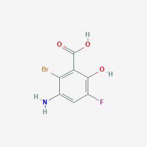molecular formula C7H5BrFNO3 B14781808 3-Amino-2-bromo-5-fluoro-6-hydroxybenzoic acid 