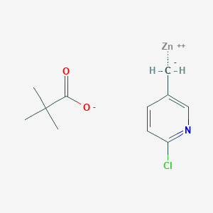 molecular formula C11H14ClNO2Zn B14781829 ((6-Chloropyridin-3-yl)methyl)zinc pivalate CAS No. 1383708-40-4