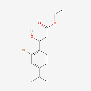 molecular formula C14H19BrO3 B14781837 Ethyl 3-(2-bromo-4-isopropylphenyl)-3-hydroxypropanoate 