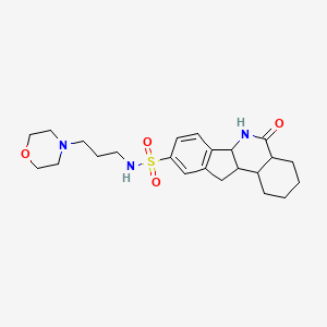 molecular formula C23H33N3O4S B14781854 N-(3-morpholin-4-ylpropyl)-5-oxo-1,2,3,4,4a,6,6a,11,11a,11b-decahydroindeno[1,2-c]isoquinoline-9-sulfonamide 