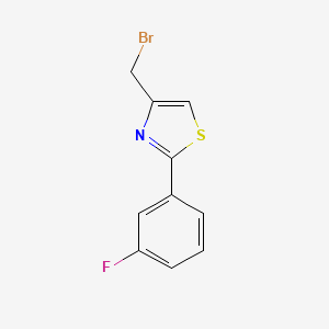 molecular formula C10H7BrFNS B14781940 4-Bromomethyl-2-(3-fluorophenyl)thiazole 