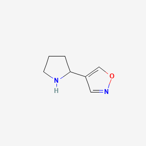 molecular formula C7H10N2O B14782031 Isoxazole, 4-(2-pyrrolidinyl)- 