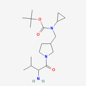 molecular formula C18H33N3O3 B14782053 tert-butyl N-[[1-(2-amino-3-methylbutanoyl)pyrrolidin-3-yl]methyl]-N-cyclopropylcarbamate 
