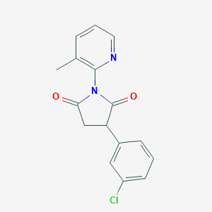 molecular formula C16H13ClN2O2 B147821 3-(3-Chlorophenyl)-1-(3-methyl-2-pyridinyl)-2,5-pyrrolidinedione CAS No. 132458-99-2