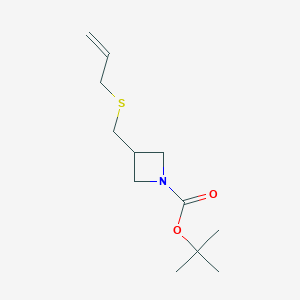 molecular formula C12H21NO2S B14782184 tert-Butyl 3-((allylthio)methyl)azetidine-1-carboxylate 