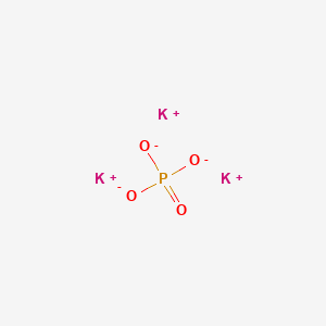 molecular formula Anhydrous: K3PO4;  Hydrated: K3PO4· nH2O (n = 1 or 3)<br>K3PO4<br>K3O4P B147822 Potassium phosphate CAS No. 7778-53-2
