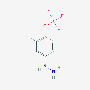 molecular formula C7H6F4N2O B14782266 (3-Fluoro-4-(trifluoromethoxy)phenyl)hydrazine 