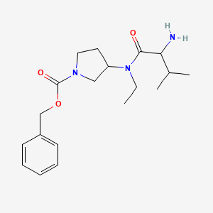 molecular formula C19H29N3O3 B14782322 Benzyl 3-((S)-2-amino-N-ethyl-3-methylbutanamido)pyrrolidine-1-carboxylate 