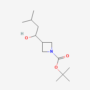 molecular formula C13H25NO3 B14782327 tert-Butyl 3-(1-hydroxy-3-methylbutyl)azetidine-1-carboxylate 