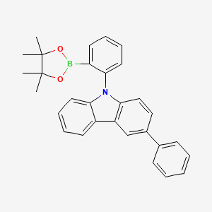 molecular formula C30H28BNO2 B14782337 3-Phenyl-9-[2-(4,4,5,5-tetramethyl-1,3,2-dioxaborolan-2-yl)phenyl]carbazole 