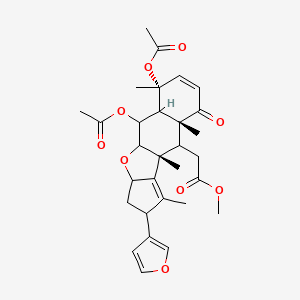 molecular formula C30H36O9 B14782436 methyl 2-[(4R,8R,10R)-2,4-diacetyloxy-13-(furan-3-yl)-4,8,10,12-tetramethyl-7-oxo-16-oxatetracyclo[8.6.0.03,8.011,15]hexadeca-5,11-dien-9-yl]acetate 