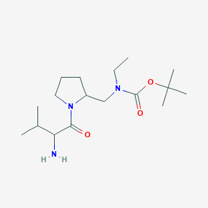 molecular formula C17H33N3O3 B14782443 tert-Butyl (((S)-1-((S)-2-amino-3-methylbutanoyl)pyrrolidin-2-yl)methyl)(ethyl)carbamate 
