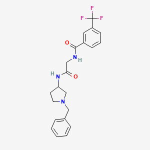 molecular formula C21H22F3N3O2 B14782460 N-[2-[(1-benzylpyrrolidin-3-yl)amino]-2-oxoethyl]-3-(trifluoromethyl)benzamide 