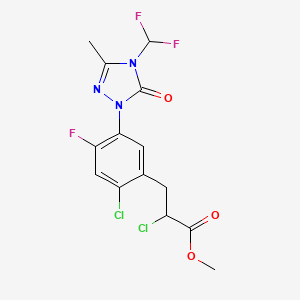 molecular formula C14H12Cl2F3N3O3 B14782490 methyl 2-chloro-3-(2-chloro-5-(4-(difluoromethyl)-3-methyl-5-oxo-4,5-dihydro-1H-1,2,4-triazol-1-yl)-4-fluorophenyl)propanoate 