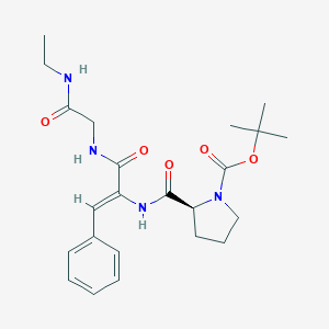 molecular formula C23H32N4O5 B147825 tert-Butyloxycarbonyl-prolyl-dehydrophenylalanyl-glycyl-ethylamide CAS No. 125768-11-8