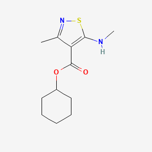 molecular formula C12H18N2O2S B14782513 Cyclohexyl 3-methyl-5-(methylamino)isothiazole-4-carboxylate 