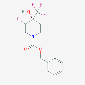 molecular formula C14H15F4NO3 B14782516 benzyl (4R)-3-fluoro-4-hydroxy-4-(trifluoromethyl)piperidine-1-carboxylate 