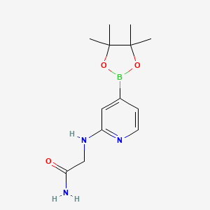 molecular formula C13H20BN3O3 B14782522 2-[[4-(4,4,5,5-Tetramethyl-1,3,2-dioxaborolan-2-yl)pyridin-2-yl]amino]acetamide 