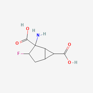 molecular formula C8H10FNO4 B14782546 (2S)-2-amino-3-fluorobicyclo[3.1.0]hexane-2,6-dicarboxylic acid 