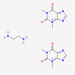 molecular formula C16H22N10O4+2 B14782582 1,3-Dimethylpurin-3-ium-2,6-dione;ethane-1,2-diamine 