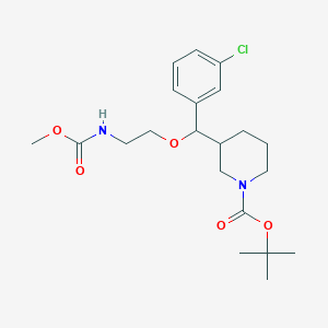 molecular formula C21H31ClN2O5 B14782586 Tert-butyl 3-[(3-chlorophenyl)-[2-(methoxycarbonylamino)ethoxy]methyl]piperidine-1-carboxylate 