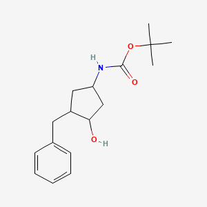 molecular formula C17H25NO3 B14782611 tert-butyl N-[(1S,3S,4S)-3-benzyl-4-hydroxy-cyclopentyl]carbamate 