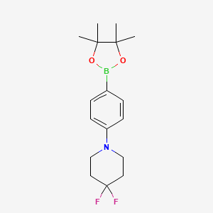 molecular formula C17H24BF2NO2 B14782744 4,4-Difluoro-1-(4-(4,4,5,5-tetramethyl-1,3,2-dioxaborolan-2-yl)phenyl)piperidine 
