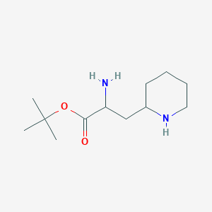 molecular formula C12H24N2O2 B14782748 Tert-butyl 2-amino-3-piperidin-2-ylpropanoate 