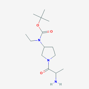 molecular formula C14H27N3O3 B14782771 tert-Butyl ((S)-1-((S)-2-aminopropanoyl)pyrrolidin-3-yl)(ethyl)carbamate 