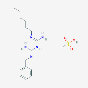 molecular formula C16H29N5O3S B14782782 N1-hexyl-N5-benzyl-biguanide mesylate 