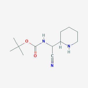 molecular formula C12H21N3O2 B14782816 tert-Butyl (cyano(piperidin-2-yl)methyl)carbamate 