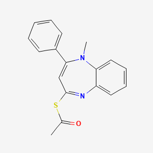 molecular formula C18H16N2OS B14782838 S-(1-Methyl-2-phenyl-1H-benzo[b][1,4]diazepin-4-yl) ethanethioate 