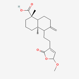 molecular formula C21H30O5 B14782842 (1S,4aR)-5-[2-(2-methoxy-5-oxo-2H-furan-4-yl)ethyl]-1,4a-dimethyl-6-methylidene-3,4,5,7,8,8a-hexahydro-2H-naphthalene-1-carboxylic acid 