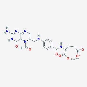 molecular formula C20H21CaN7O7 B14782844 Calcium;2-[[4-[(2-amino-5-formyl-4-oxo-3,4a,6,7-tetrahydropteridin-6-yl)methylamino]benzoyl]amino]pentanedioate 