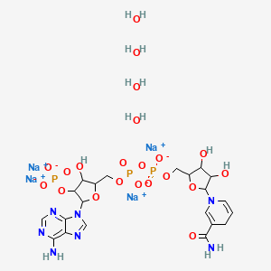 molecular formula C21H34N7Na4O21P3 B14782915 tetrasodium;[2-(6-aminopurin-9-yl)-5-[[[[5-(3-carbamoyl-4H-pyridin-1-yl)-3,4-dihydroxyoxolan-2-yl]methoxy-oxidophosphoryl]oxy-oxidophosphoryl]oxymethyl]-4-hydroxyoxolan-3-yl] phosphate;tetrahydrate 