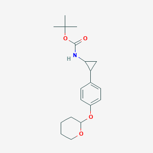 molecular formula C19H27NO4 B14782922 tert-butyl N-[2-[4-(oxan-2-yloxy)phenyl]cyclopropyl]carbamate 