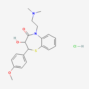 molecular formula C20H25ClN2O3S B14782946 (2S,3S)-5-[2-(Dimethylamino)ethyl]-3-hydroxy-2-(4-methoxyphenyl)-2,3-dihydro-1,5-benzothiazepin-4-one hydrochloride 