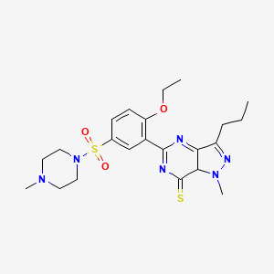molecular formula C22H30N6O3S2 B14782983 5-[2-ethoxy-5-(4-methylpiperazin-1-yl)sulfonylphenyl]-1-methyl-3-propyl-7aH-pyrazolo[4,3-d]pyrimidine-7-thione 