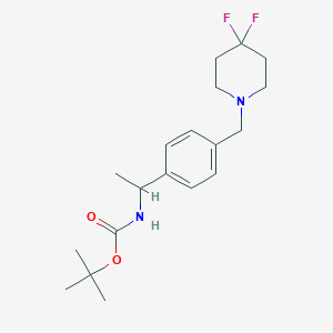 molecular formula C19H28F2N2O2 B14783008 tert-butyl N-[1-[4-[(4,4-difluoropiperidin-1-yl)methyl]phenyl]ethyl]carbamate 