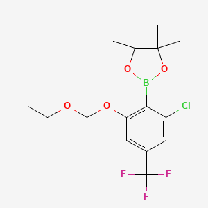 molecular formula C16H21BClF3O4 B14783013 2-[2-Chloro-6-(ethoxymethoxy)-4-(trifluoromethyl)phenyl]-4,4,5,5-tetramethyl-1,3,2-dioxaborolane 