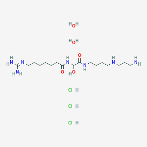 molecular formula C17H44Cl3N7O5 B14783037 N-[2-[4-(3-aminopropylamino)butylamino]-1-hydroxy-2-oxoethyl]-7-(diaminomethylideneamino)heptanamide;dihydrate;trihydrochloride 