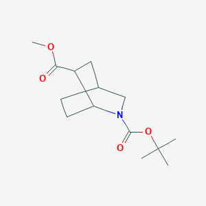 molecular formula C14H23NO4 B14783050 Methyl-2-t-butyloxycarbonyl-2-azabicyclo[2.2.2]octane-6-carboxylate 