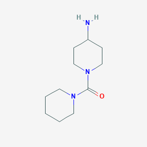 molecular formula C11H21N3O B14783088 1-(1-Piperidinylcarbonyl)-4-piperidinamine 