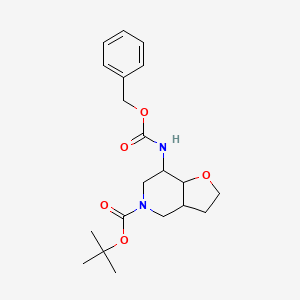 molecular formula C20H28N2O5 B14783102 tert-butyl 7-(phenylmethoxycarbonylamino)-3,3a,4,6,7,7a-hexahydro-2H-furo[3,2-c]pyridine-5-carboxylate 