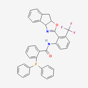 molecular formula C36H26F3N2O2P B14783160 N-(2-((3aR,8aS)-8,8a-Dihydro-3aH-indeno[1,2-d]oxazol-2-yl)-3-(trifluoromethyl)phenyl)-2-(diphenylphosphino)benzamide 