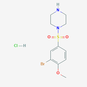 molecular formula C11H16BrClN2O3S B1478323 1-(3-Bromo-4-methoxybenzenesulfonyl)piperazine hydrochloride CAS No. 1606876-77-0